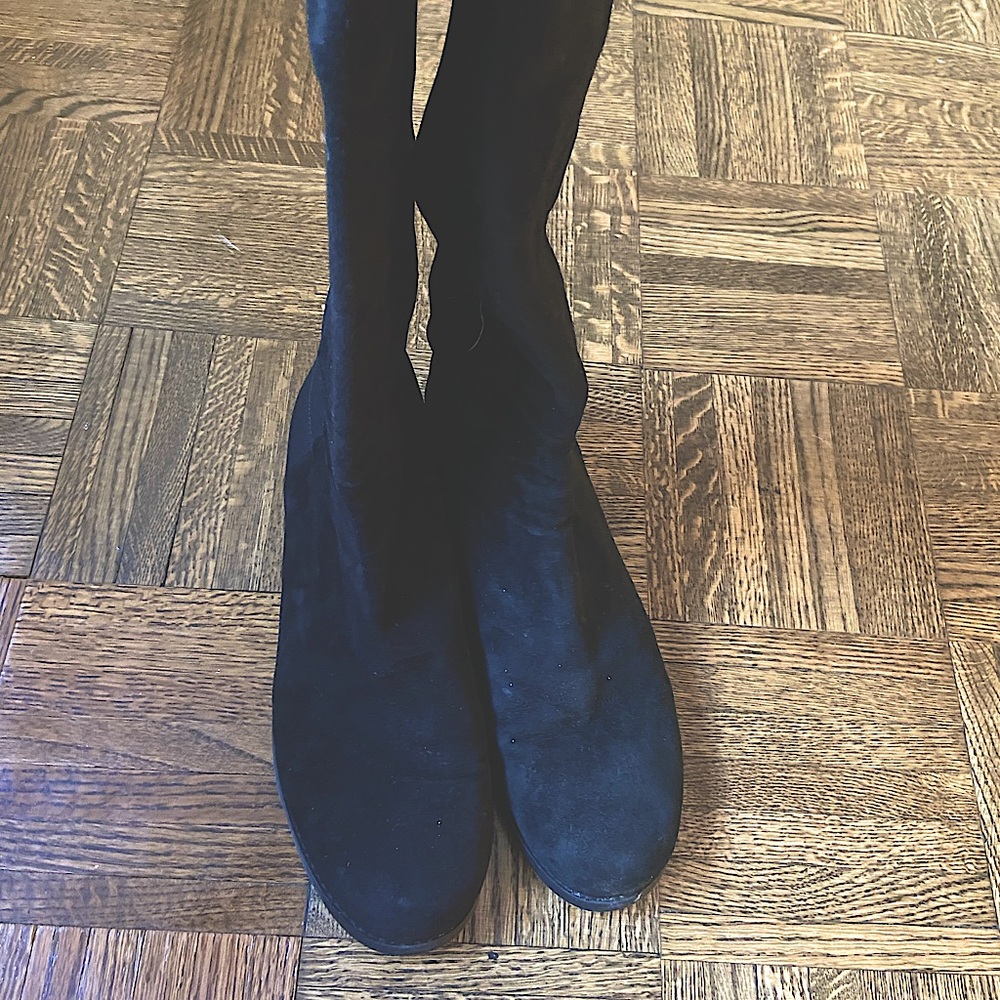 Suede Stuart Weitzman 50/50 over the knee black boots 39.5 9.5